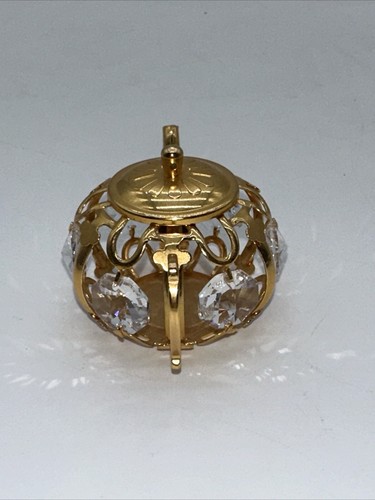 VTG Swarovski Austrian “Crystal Temptations” 24k Gold Plated Teapot Estate Piece - Picture 7 of 15