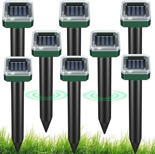Mole Repellent for Lawns 8 Pack, Solar Powered Gopher Repellent Ultrasonic, Outd - Picture 8 of 12