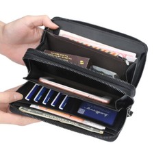Men's Long Wallet Credit Card Holder Purse Large Capacity Leather Clutch Handbag