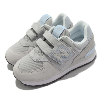 New Balance 574 W Wide Grey Blue Strap Kids Preschool Casual Shoes PV574WN1- W | eBay