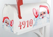 Mailbox Magnet Partial Cover Pink & Red Vintage Santa Personalized Options