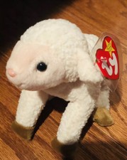 Lamb Beanie Baby Ty Original Beanie Baby Ewey Tag Protector Retired 