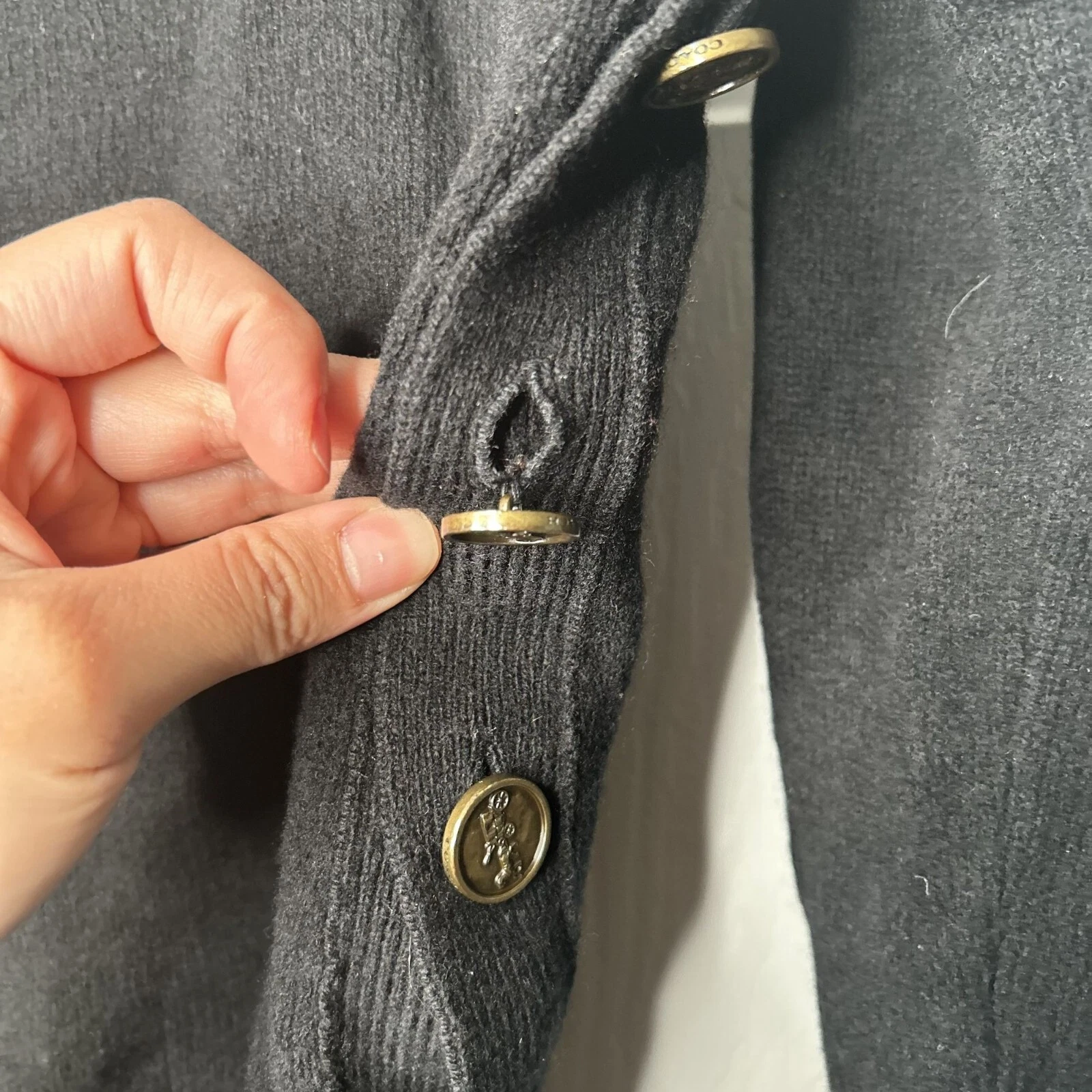 Vestito Maglione Coach Cavallo E Carrozza Nero Bottoni Laterali Donna Taglia X Small XS