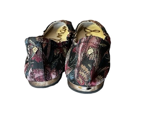 SAM EDELMAN FARROW 2 SCARPE BALLERINE BALLERINE NERE IN VELLUTO RICAMATO DONNA 10W - Foto 8 di 12