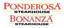 Ponderosa / Bonanza Steak House Restaurant Logo Sticker (Reproduction)