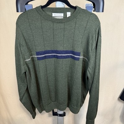 Methode Men s Green Large Merino Wool Crew Neck Sweater