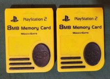 2 Yellow 8mb PS2 Memory Cards - Sony PlayStation 2 - Tested and Working