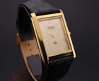 Vintage Seiko Slim Quartz GOLD DIAL Gentlemen's Wrist Watch - FREE SHIPPING