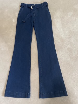 FRAME Le High Flare High Rise With D Ring Belt Size 24 NWT Dark Wash