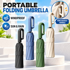Automatic Folding Umbrella Windproof Sun Rain Large UV Protection Travel