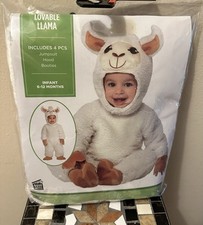 Infant Halloween Costume 6-12 Months Llama Soft Cuddly 4 Pieces Party Boy Girl