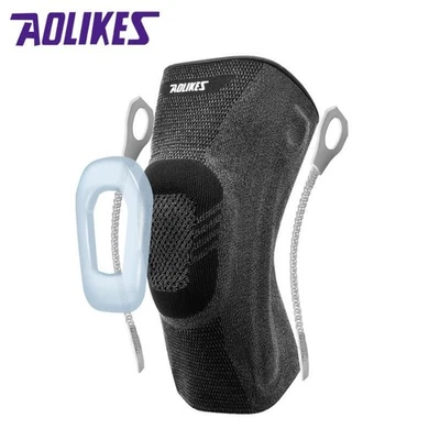Kniebandage Sport Gelenkschutz Patella Silikon-Ring Federstütze Knieschützer - Bild 1 von 4