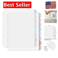 Clear Sheet Protectors with Tabs, 8.5x11 Inches, 8 Tabs, 2 Sets Durable Cle...