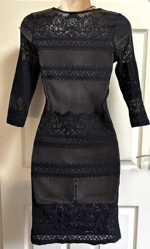 NEW DOLCE & GABBANA Stretchy LACE MESH Short Black Dress 42 IT / 8 - 10 UK - Picture 8 of 10