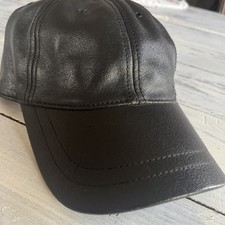 M.Julian Wilson's Leather Experts Unisex Black Wide Visor Cap  Hat Biker Basebal