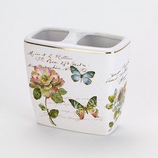 Avanti Linens - Toothbrush Holder, Ceramic Bathroom Accessories, Artsitic Home