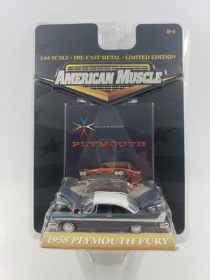 ERTL American Muscle Blue & White 1958 Plymouth Fury HOTO 1/64