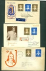 NETHERLANDS #304-305 SEL OF 6 CACHETED MOSTLY FDC VARIOUS COMBO'S & RATES