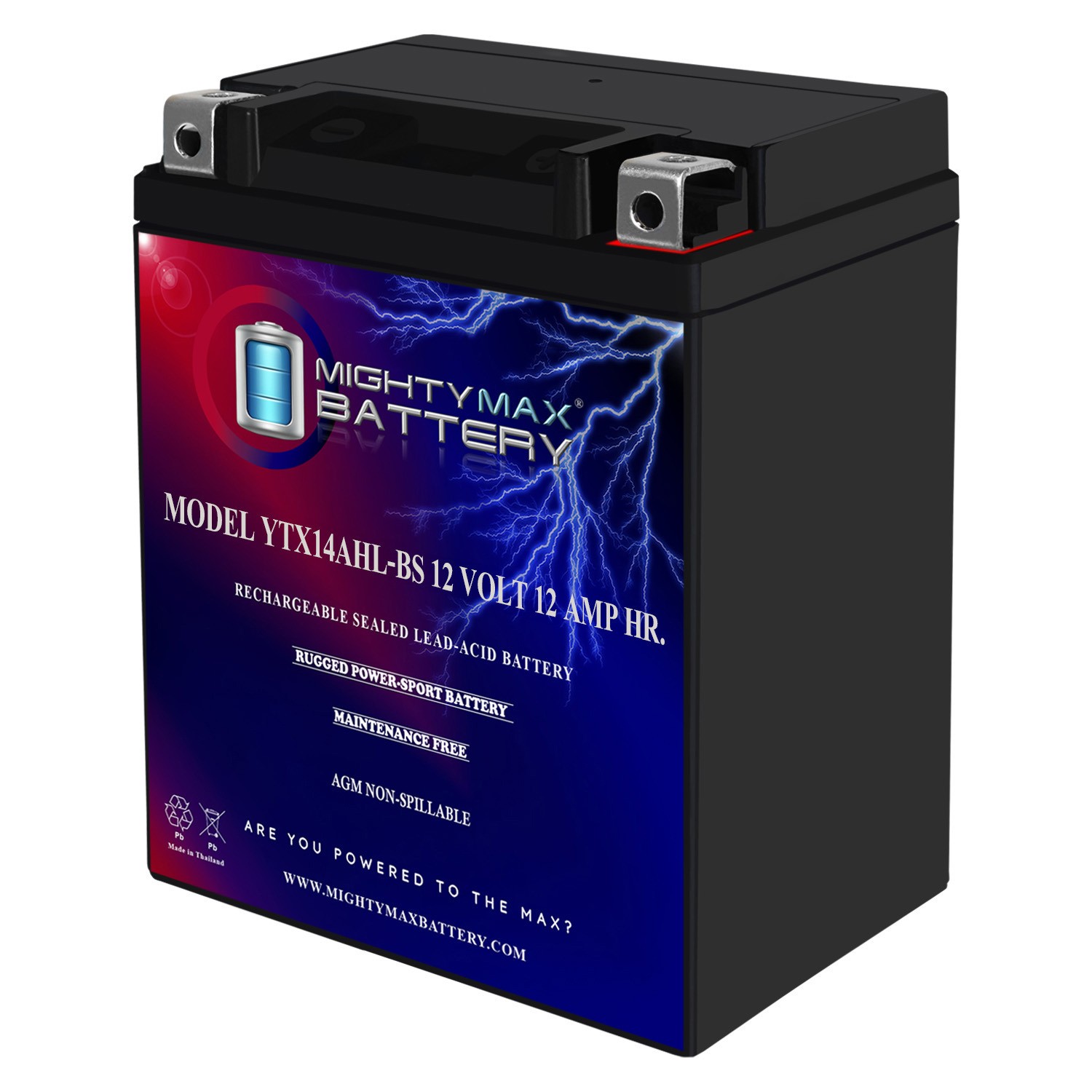 Mighty Max YTX14AHL Battery Replacement for Arctic Cat 300 ATV 2x4 98-05