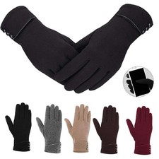 Women Ladies Warm Thick Soft Windproof Gloves Touch Screen Winter Fleece Gloves