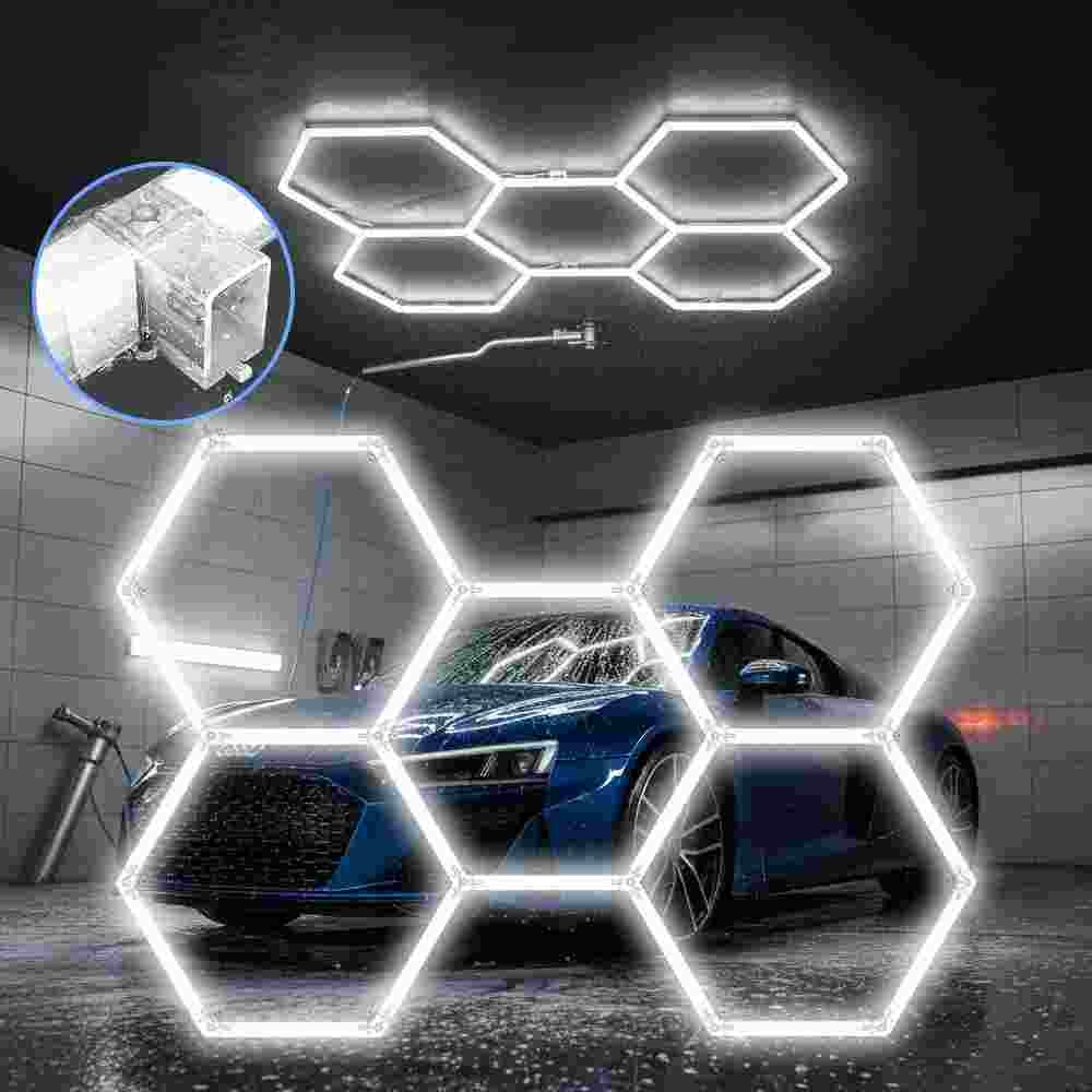 5x Grids LED Lighting Hexagon Light for Home Workshop Garage Gym Honeycomb Lamp