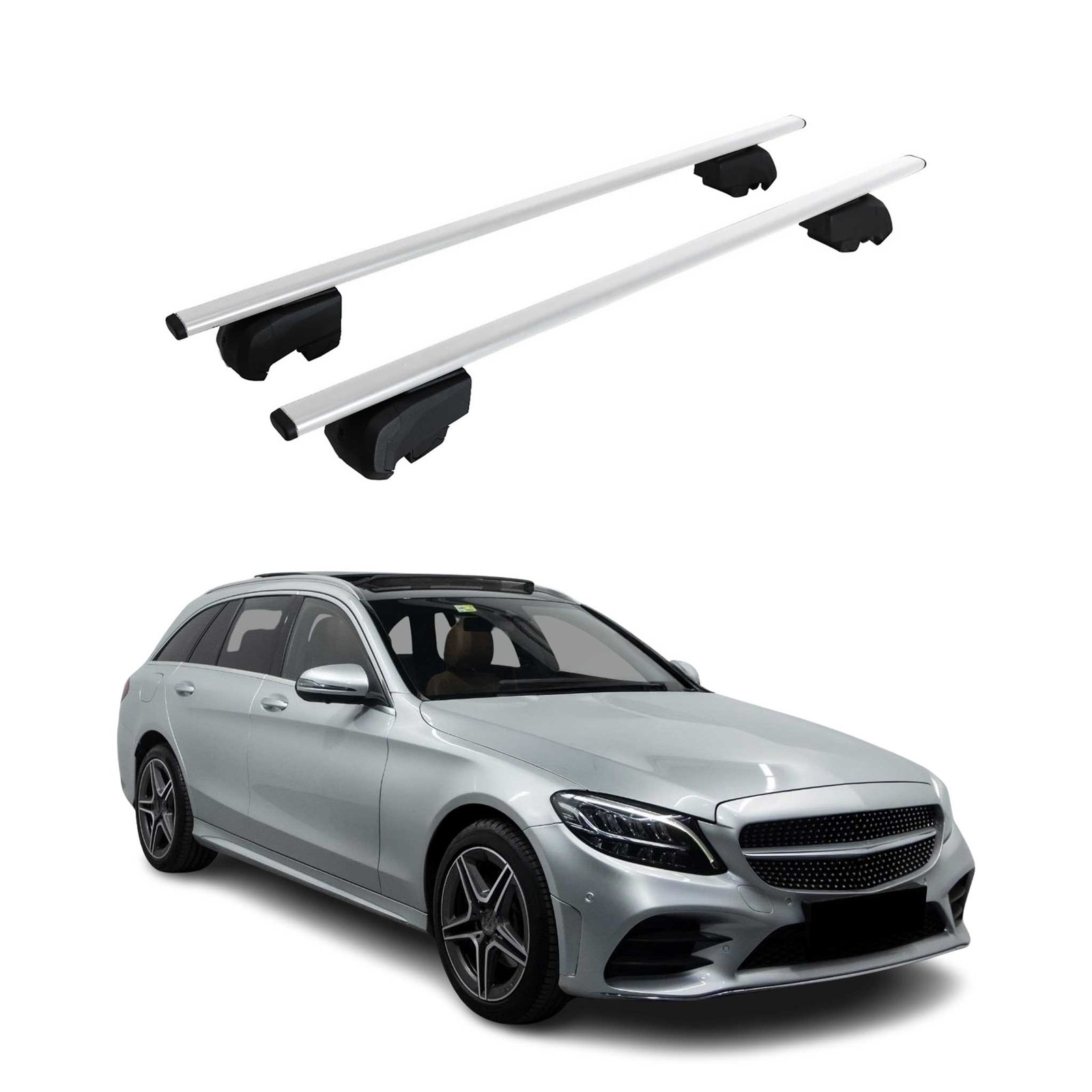 Barres de toit Mercedes S205 profilées au design aérodynamique premium