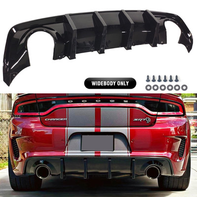 For 2020-2024 Dodge Charger Widebody Gloss Black Style Rear Bumper Diffuser Lip
