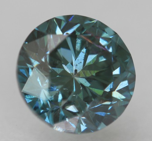 Cert 0.84 Carat Vivid Blue VS1 Round Brilliant Natural Enhanced Diamond 5.84mm - Picture 3 of 4