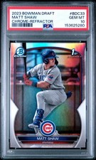 2023 Bowman Draft Chrome Matt Shaw Rookie Refractor #BDC-33 PSA 10 Cubs