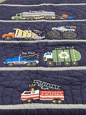 Pottery Barn Kids Busy Trucks Toddler Quilt