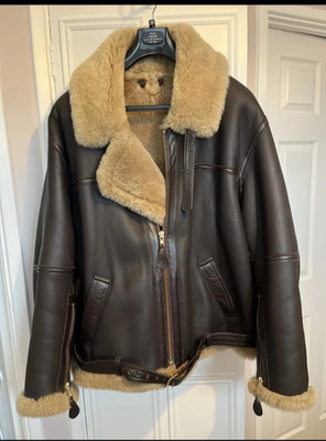 Irvin US Navy Mens Bomber Flying Aviator Real Shearling Leather by aviation
