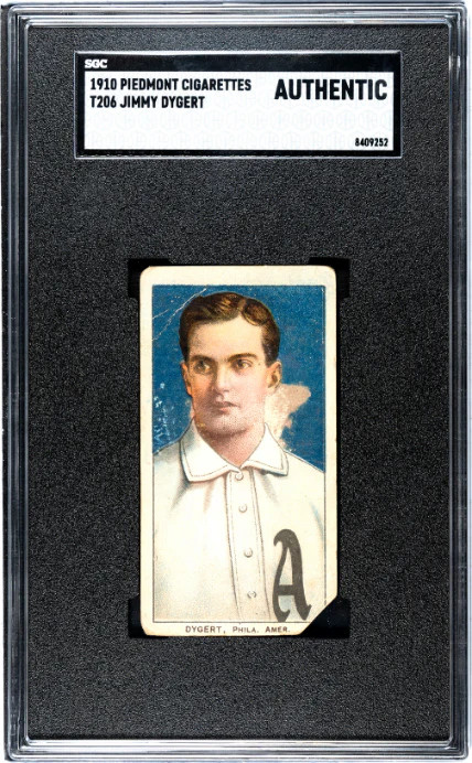 1909 T206 JIMMY DYGERT NNO POOR PIEDMONT 350 SGC A PHILADELPHIA ATHLETICS