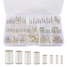 166PCS Wire Ferrules Kits Silver Plated Copper Crimp Terminal Connector Sleeves