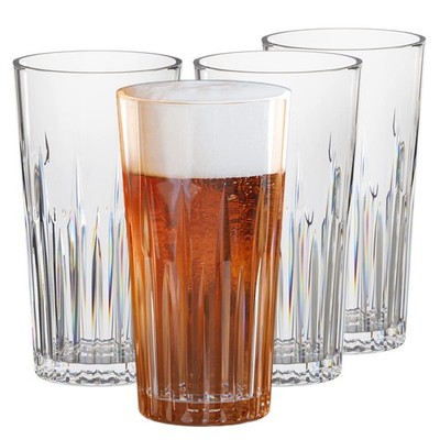 Asashizen Plastic Tumblers Stackable Set of 4, Acrylic 13 Ounces, Transparent 