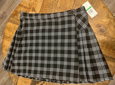 Jolt Skirt Juniors Size L Black Plaid Pleated Mini Kilt Schoolgirl Short