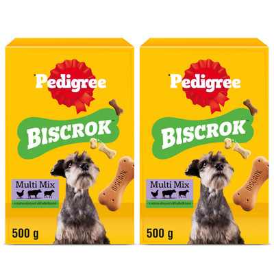 Hundesnack Pedigree Biscrok Multi Mix 2x500g Knusprige Kekse