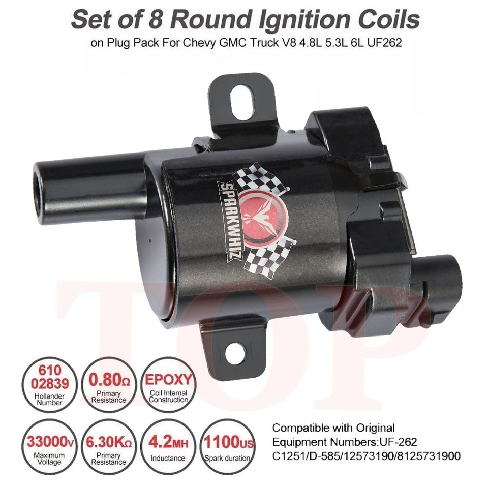 8x Ignition Coils For Chevrolet Silverado Express Avalanche D585 UF262