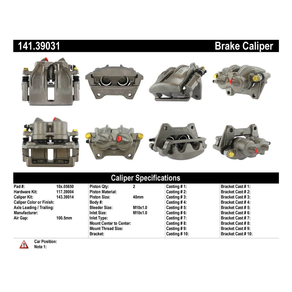 Pinza de freno Centric Parts 141.39031 Centric semicargada para 85-90 740 760 780 Foto 4 de 4