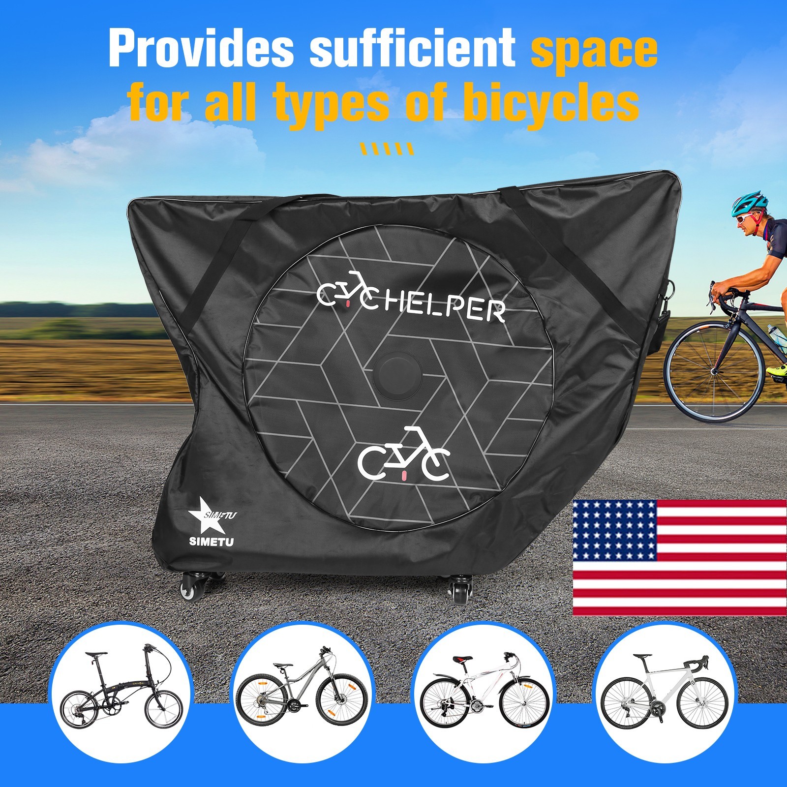 With Wheels Bicycle Protection Bag