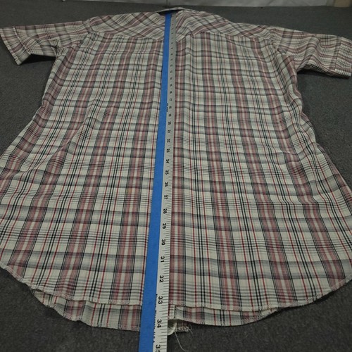 VTG H Bar C Pearl Snap Shirt Western Ranch wear Mens 15.5 Plaid Short Sleeve USA - Picture 5 of 8