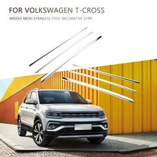 Car Front Grille Trim Molding For Volkswagen VW T-CRoss 6Pcs Stainless Steel