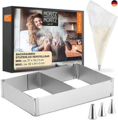 Moritz & Moritz Backrahmen Rechteckig Verstellbar 5cm hoch - Backring eckig