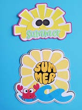 SUMMER THEMED SUN OR CRAB Title Scrapbook Page DIE CUT