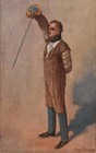 Fencing Man Vintage Postcard Post Card