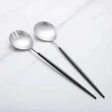 Salad Servers,Spoon and Fork Set 11.41 inch,18/10 Stainless Steel Salad Servi...