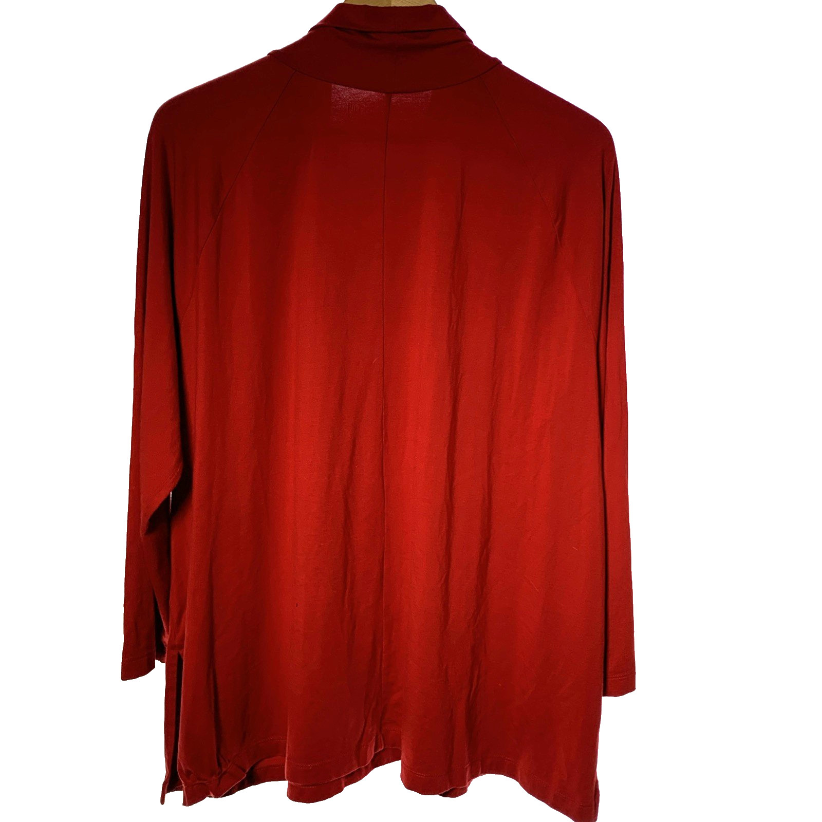 J Jill Top Womens 3X Plus Luxe Supima Everyday Turtleneck Tunic Red Minimalist
