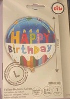 Folienballon Heliumballon Happy Birthday 45 Cm Rund