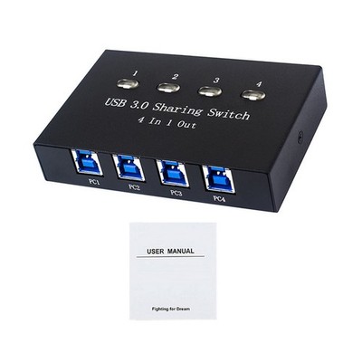 4 in 1 out USB 3.0 Sharing Switch Key Sharer Splitter KVM Printer Switcher e