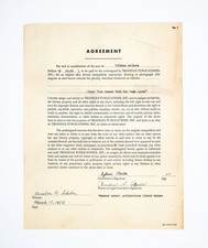 Product Image: Sylvia Plath / Signed Contract for And Summer Will Not Come Again 1st ed 1950