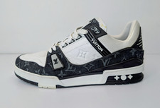 Louis Vuitton LV Trainer Sneaker – Black & White Monogram Denim - EU43 - N143
